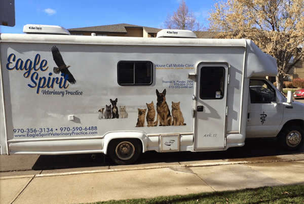 The outside of the Eagle Spirit mobile clinic